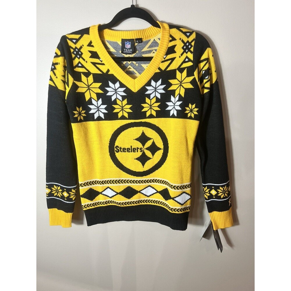 NFL Team Apparel Womens Small Christmas Ugly Sweater Pittsburgh Steelers NEW